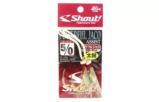 Shout 08-PJ Мощный крючок Jaco Rigged Assist Радужная нить Размер 5/0 (6508)