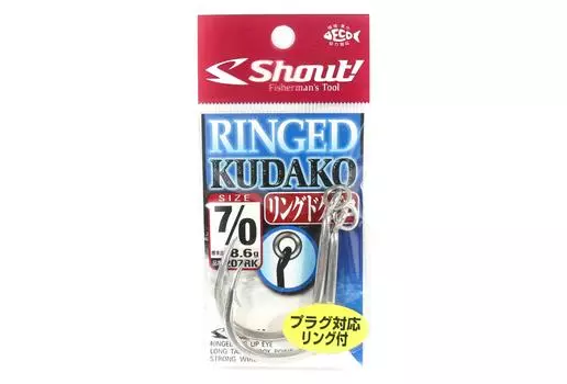 Shout 207-RK Ringed Kudako Power Jigging одинарный крючок, серебро, размер 7/0 (7889)