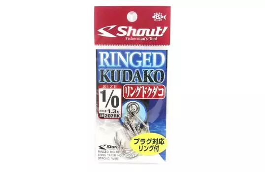 Shout 207-RK Ringed Kudako Power Jigging одинарный крючок, серебристый, размер 1/0 (7827)