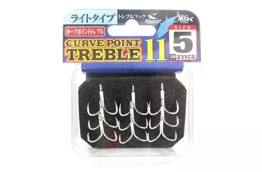 Shout 211-CS Curve Point Treble Hook Light Gauge Размер 5 (9586)