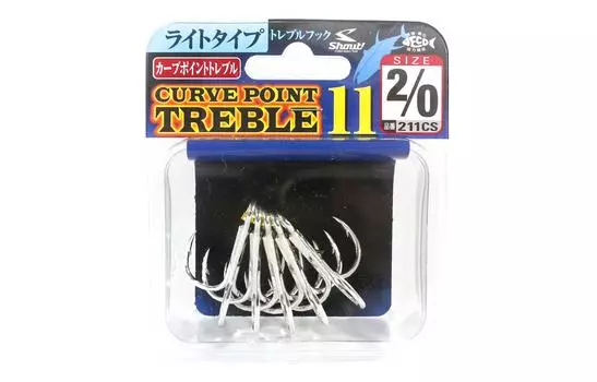 Shout 211-CS Curve Point Тройной крючок Светоразмер, размер 2/0 (9630)