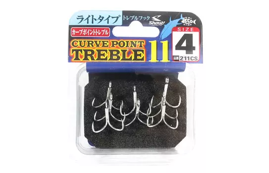 Shout 211-CS Curve Point Тройной крючок Светомер, размер 4 (9593)