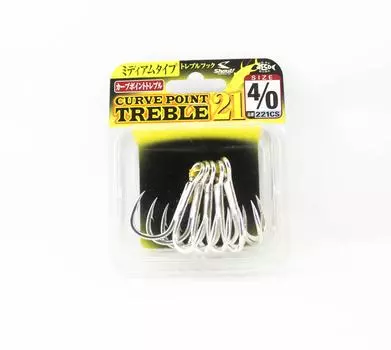 Shout 221-CS Curve Point Тройной крючок среднего калибра, размер 4/0 (9708)