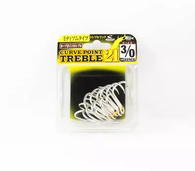 Shout 221-CS Тройной крючок Curve Point, средний размер, размер 3/0 (9692)