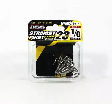 Shout 223-SS Тройной крючок с прямым острием, средний размер, размер 1/0 (2492)