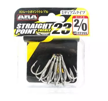 Shout 223-SS Тройной крючок с прямым острием, средний размер, размер 2/0 (2508)