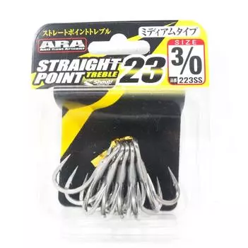 Shout 223-SS Тройной крючок с прямым острием, средний размер, размер 3/0 (2515)