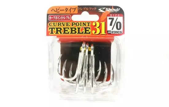 Shout 231-CS Тройной крючок Curve Point для тяжелых условий эксплуатации, размер 7/0 (1603)