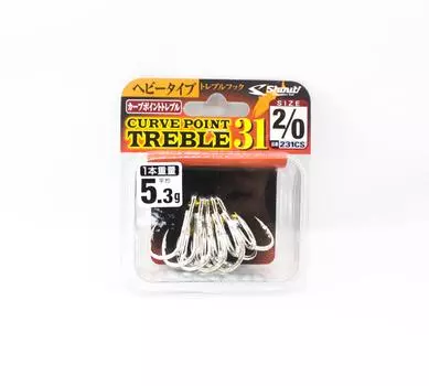 Shout 231-CS Тройной крючок Curve Point для тяжелых условий эксплуатации, размер 2/0 (1559 г.)