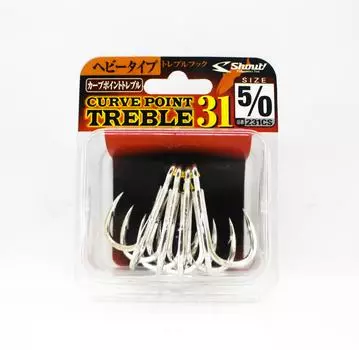Shout 231-CS Тройной крючок Curve Point для тяжелых условий эксплуатации, размер 5/0 (1580 г.)