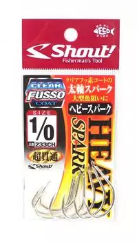 Shout 233-CH Spark Heavy Jigging одинарный крючок TC с прозрачным покрытием, размер 1/0 (4923)