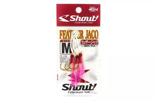 Shout 301-FJ Pink Feather Jaco Rigged Вспомогательный крючок, размер M ( 1 ) (4508)