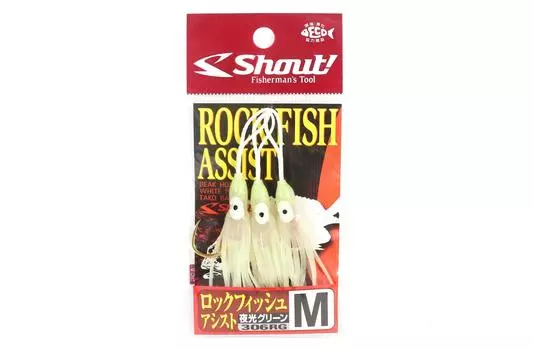 Shout 306-RG Rock Fish Squid Squid Юбка Помощь Крючок Светящийся Размер M ( 2/0 ) (1895)