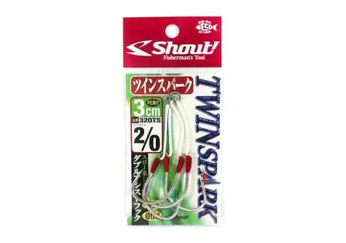 Shout 320-TS Twin Spark Оснастка Вспомогательные Крючки 3 см Размер 2/0 (9389)