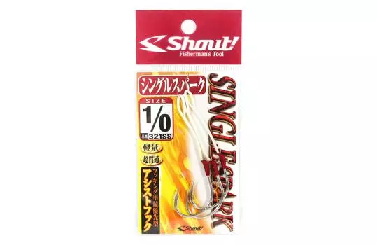 Shout 321-SS Крючок с одинарной искрой Размер 1/0 (9501)