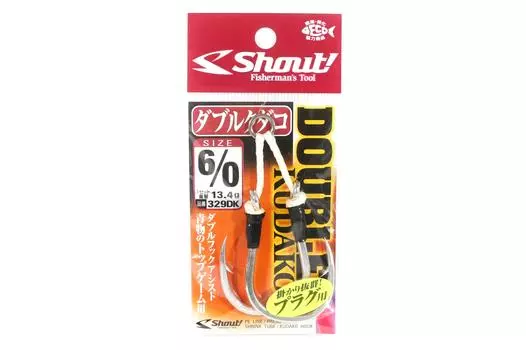 Shout 329-DK Двойной крючок Kudako Silver Assist Rigged, размер 6/0 (4596)