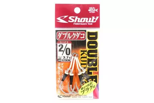 Shout 329-DK Двойной крючок Kudako Silver Assist Rigged, размер 2/0 (7420)