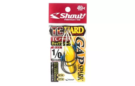 Shout 333-HG TC Двойные вспомогательные крючки Spark с жестким зазором, размер 1/0 (2103)