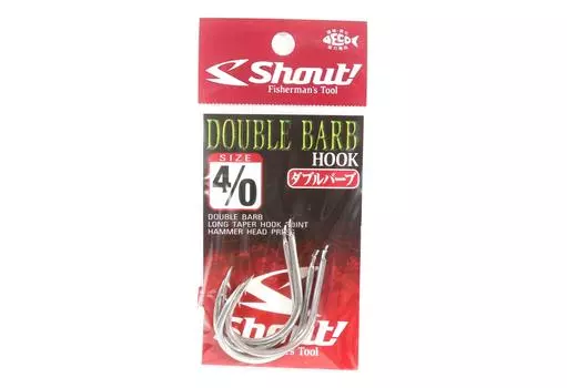 Shout 33-DB Double Barb Jigging Single Hook Silver Size 4/0 (1883)