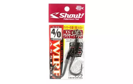 Shout 344-WA TC Ijika Wire Двойной вспомогательный крючок с оснасткой Размер 4/0 (0161)