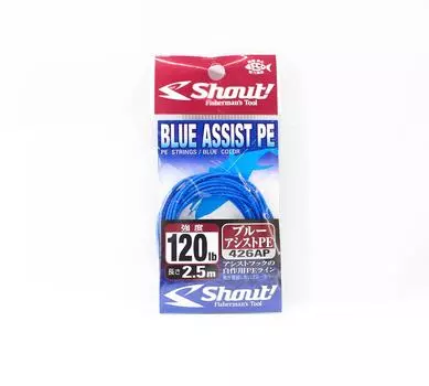 Shout 426-AP Blue Assist PE Line Вспомогательный трос Внутренний сердечник 2,5 м 120 фунтов (4664) синий