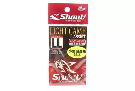 Shout 44-LG Light Game Twin Assist Крючки Легкий Джиггинг Размер LL ( 1/0 ) (4042)