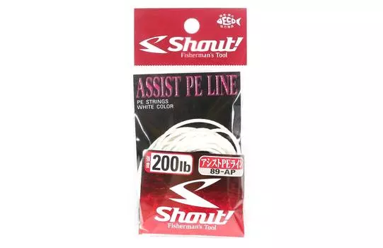 Shout 89-AP Assist Вспомогательная веревка PE Line с внутренним сердечником, 200 фунтов, 3 м (7181) белый