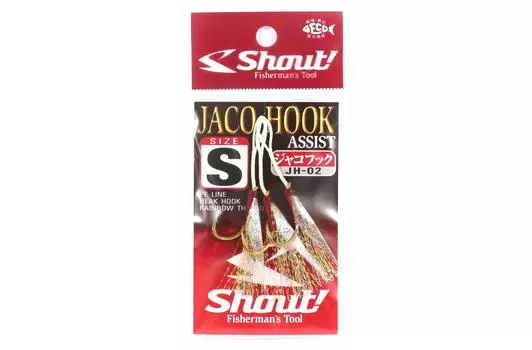 Shout JH-02 Jaco Hook Rigged Assist Rainbow Feather Размер S ( 2 ) (8013)