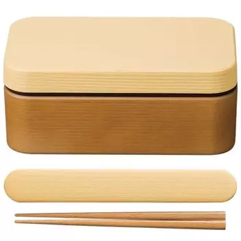 Шова Бенто Деревянный прямоугольный бенто для риса Палочки и чехол для палочек Чистый Микроволновая печь и посудомоечная машина Для мужчин и Сделано в 4979538S Коробка, Не прилипает,