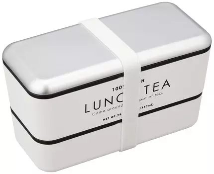 Showa Lunch Box LUNCH TEA White Long Angle Nest Lunch