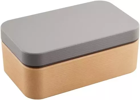 Showa Lunch Rice Wood Long Square Charcoal Clean Made in Japan 4979540 Box, Doesn t Stick, Grain, Resin, Bento, Gray, Coat, Microwave/Dishwasher Safe,