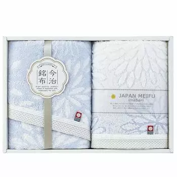 Полотенце Showa Nishikawa Imabari Подарочное полотенце для лица 2 шт. ЯПОНСКОЕ Полотенце MEIFU Hanagi 2 (Детали F/T, синие) синий