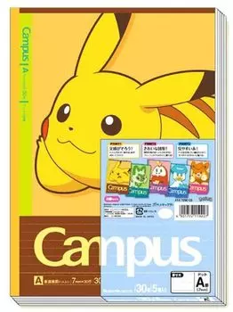 Showa Note Pokemon Campus Note Dotted Lines Pack 414729003 A-lined 5-Book