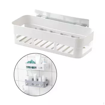 Душевая кабина и настенная полка для ванной комнаты серый