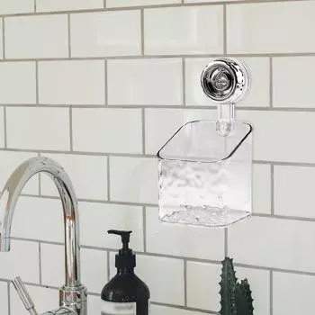 Shower Caddy Suction Cup Bathroom No Drilling Need Shower Rooms Durable Modern Bathrooms with Drain Holes Shower Organizer