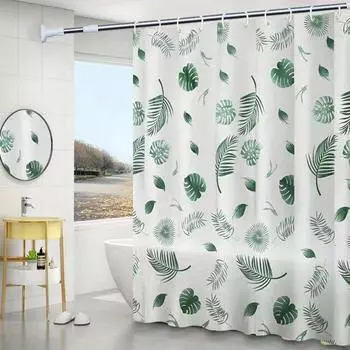 Shower Curtain, 180*180cm/70.8*70.8inch PEVA / polyester Bathroom Non Perforated Partition Door Curtain, Shower Hanging Curtain