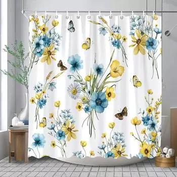 Shower Curtain for Bathroom Waterproof Sage Green Eucalyptus Leaves Spring Watercolor Plant Shower Curtains Bathroom Decoration 90x180cm35x71in