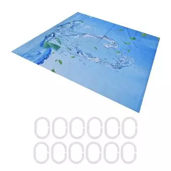 Shower Curtain Waterproof Polyester Blackout Curtain with Hook for Bathroom Home 150x180cm / 59.1x70.9in