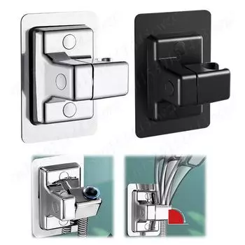 Shower Head Suction Cup Holder 360° Adjustable Showerhead Wall Mount Bracket Showerhead Suction Cup Stand Bathroom Accessories серебряный