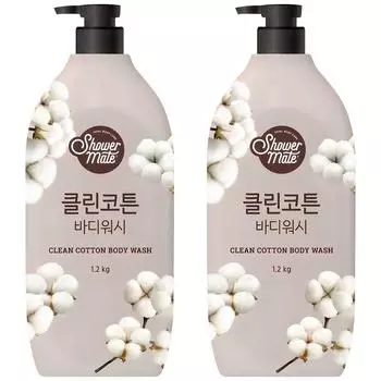 Shower Mate Clean Cotton Body Wash Cotton Fragrance, 1.2kg, 2 units