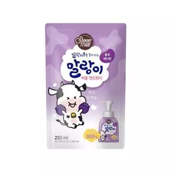 Shower Mate Malang Cow Malang Bubble Hand Wash Refill с черникой, 250 мл, 1 корейская косметика