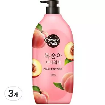 Shower Mate Peach Body Wash Fruit Scent, 1.2kg, 3 units