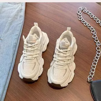 Showing feet little dad shoes women s new winter white platform sneakers breathable casual heightening shoes 35