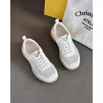 Showing feet small leather dad shoes women s shoes summer breathable single mesh outdoor leisure sports sub 35