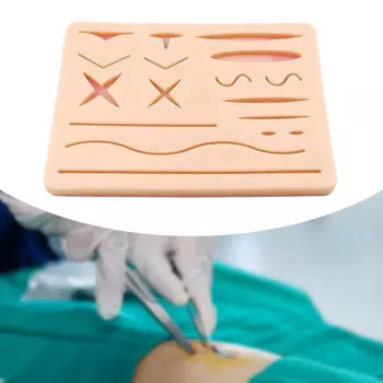 Шовный материал с ранами Медицинский учебный инструмент Силиконовый комплект для кожи