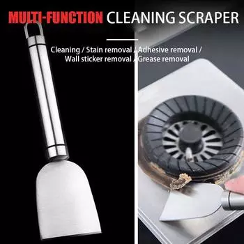 Шпатель из нержавеющей стали, многоцелевой скребок для плитки, плоский скребок для пола, стекла, клей, кухонный инструмент для чистки холодильника, шпатель 1pc белый