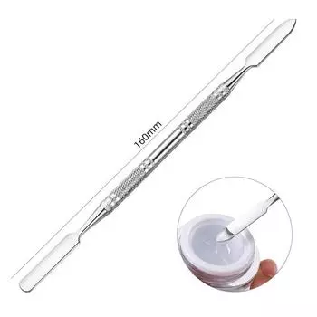 Шпатель из нержавеющей стали с двумя головками, палочка для смешивания, инструмент для смешивания тональной основы и макияжа