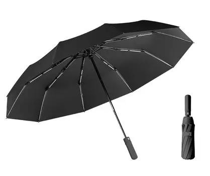 SHPEROWW Сильный ветер 40 складной автоматический ветер вода складной сильный дождь дождливый сезон тайфун УФ УФ черный [Новый выпуск] устойчивый, спицы, зонт, чёрный