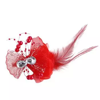 Шпилька для домашних животных, головной убор, головной убор с цветочным бантом, головные уборы для кошек, аксессуары для домашних животных One Size красный
