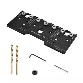 Шпилька для полки, регулируемая полка, направляющая для сверла, шаблон для сверления, деревообрабатывающие инструменты для прямых отверстий, штифт для полки